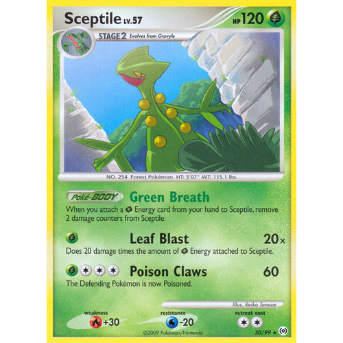Sceptile 30/99 Platinum Arceus Rare Pokemon Card NEAR MINT TCG