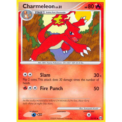 Charmeleon 35/99 Platinum Arceus Uncommon Pokemon Card NEAR MINT TCG