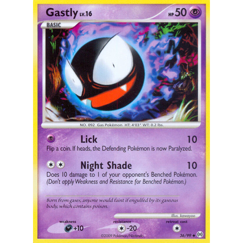 Gastly 36/99 Platinum Arceus Uncommon Pokemon Card NEAR MINT TCG