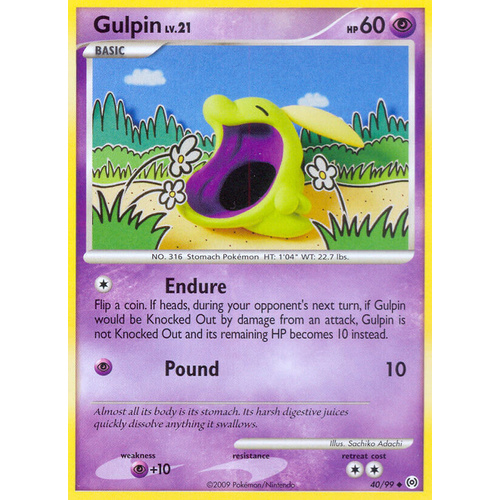 Gulpin 40/99 Platinum Arceus Uncommon Pokemon Card NEAR MINT TCG