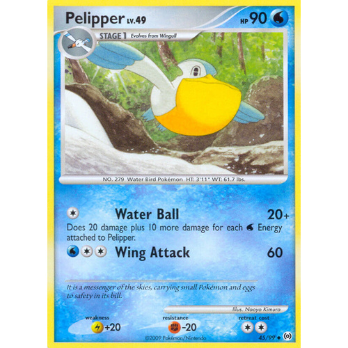 Pelipper 45/99 Platinum Arceus Uncommon Pokemon Card NEAR MINT TCG