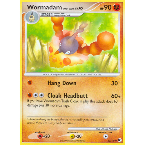 Wormadam (Sandy Cloak) 50/99 Platinum Arceus Uncommon Pokemon Card NEAR MINT TCG