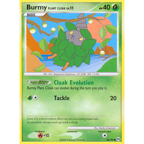 Burmy (Plant Cloak) 56/99 Platinum Arceus Common Pokemon Card NEAR MINT TCG