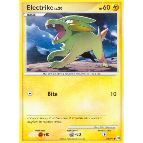Electrike 63/99 Platinum Arceus Common Pokemon Card NEAR MINT TCG