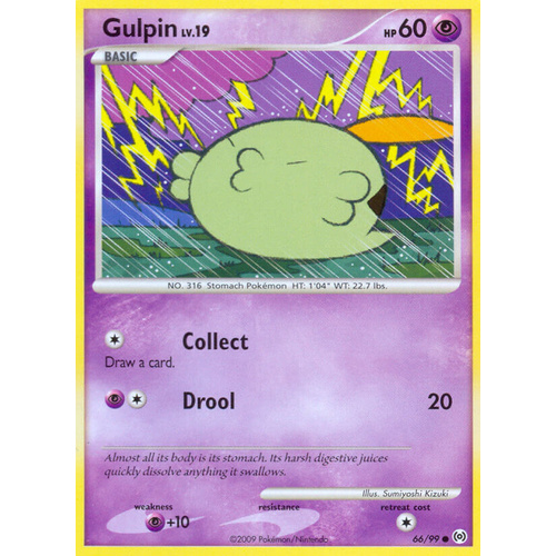 Gulpin 66/99 Platinum Arceus Common Pokemon Card NEAR MINT TCG