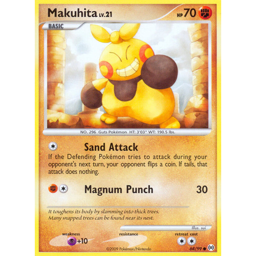 Makuhita 68/99 Platinum Arceus Common Pokemon Card NEAR MINT TCG