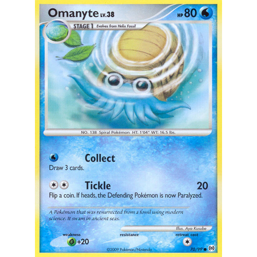Omanyte 70/99 Platinum Arceus Common Pokemon Card NEAR MINT TCG