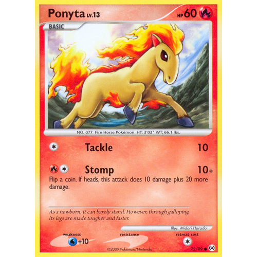 Ponyta 72/99 Platinum Arceus Common Pokemon Card NEAR MINT TCG