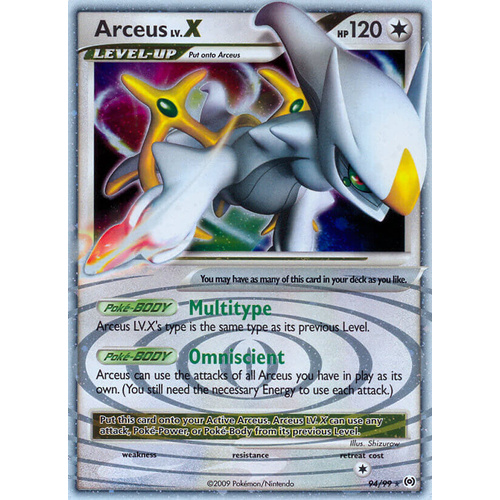 Arceus LV. X 94/99 Platinum Arceus Holo Ultra Rare Pokemon Card NEAR MINT TCG