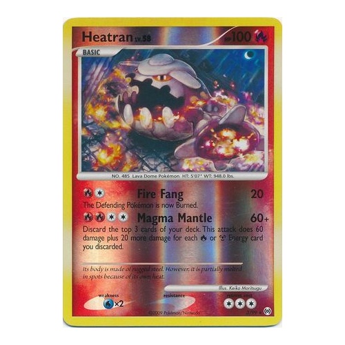 Heatran 3/99 Platinum Arceus Reverse Holo Rare Pokemon Card NEAR MINT TCG