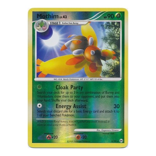 Mothim 6/99 Platinum Arceus Reverse Holo Rare Pokemon Card NEAR MINT TCG