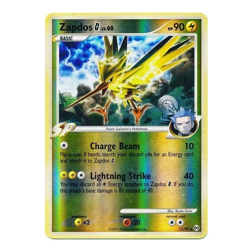 Zapdos G 12/99 Platinum Arceus Reverse Holo Rare Pokemon Card NEAR MINT TCG