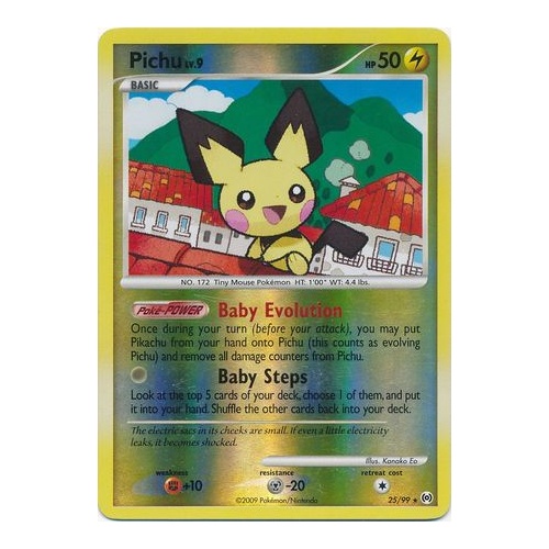 Pichu 25/99 Platinum Arceus Reverse Holo Rare Pokemon Card NEAR MINT TCG