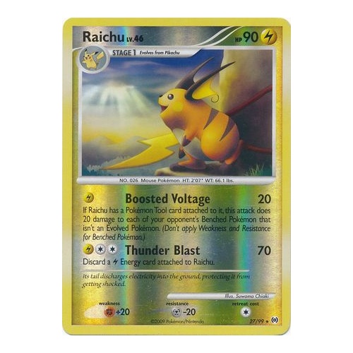 Raichu 27/99 Platinum Arceus Reverse Holo Rare Pokemon Card NEAR MINT TCG
