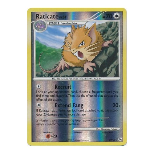 Raticate 29/99 Platinum Arceus Reverse Holo Rare Pokemon Card NEAR MINT TCG
