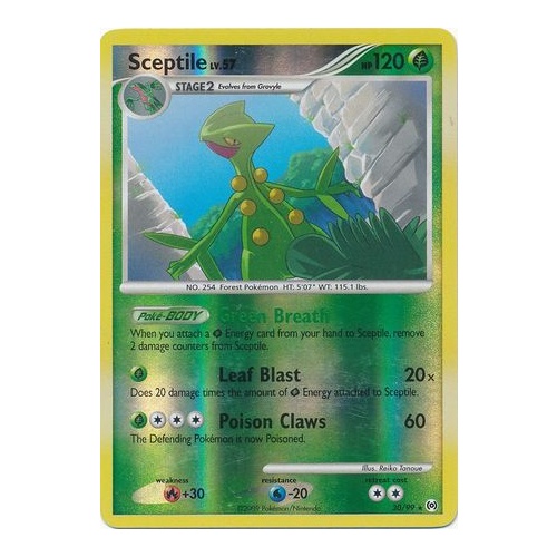 Sceptile 30/99 Platinum Arceus Reverse Holo Rare Pokemon Card NEAR MINT TCG