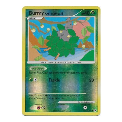 Burmy (Plant Cloak) 56/99 Platinum Arceus Reverse Holo Common Pokemon Card NEAR MINT TCG