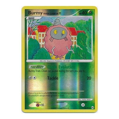 Burmy (Trash Cloak) 58/99 Platinum Arceus Reverse Holo Common Pokemon Card NEAR MINT TCG
