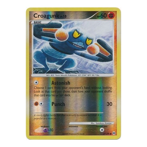 Croagunk 61/99 Platinum Arceus Reverse Holo Common Pokemon Card NEAR MINT TCG