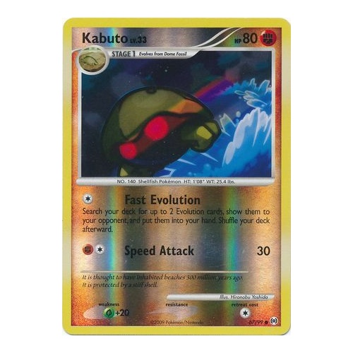 Kabuto 67/99 Platinum Arceus Reverse Holo Common Pokemon Card NEAR MINT TCG