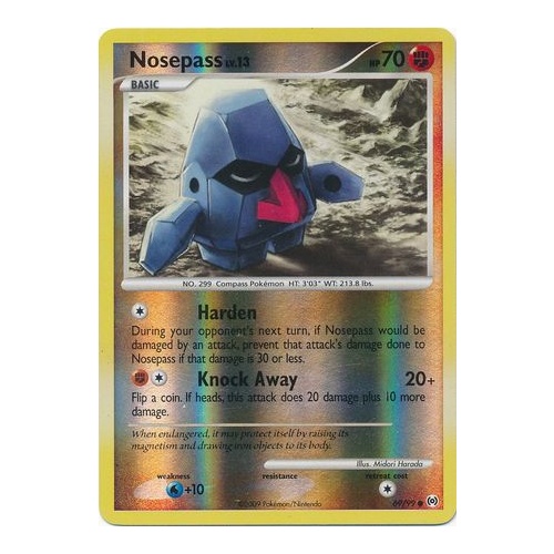 Nosepass 69/99 Platinum Arceus Reverse Holo Common Pokemon Card NEAR MINT TCG