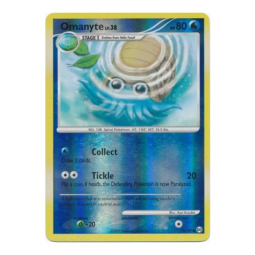 Omanyte 70/99 Platinum Arceus Reverse Holo Common Pokemon Card NEAR MINT TCG