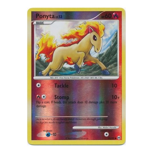 Ponyta 72/99 Platinum Arceus Reverse Holo Common Pokemon Card NEAR MINT TCG