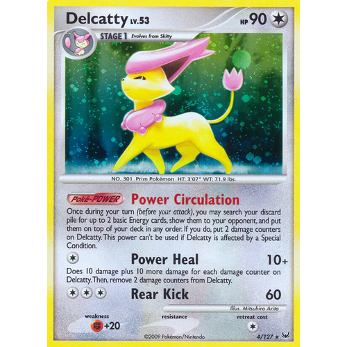 Delcatty 4/127 Platinum Base Set Holo Rare Pokemon Card NEAR MINT TCG