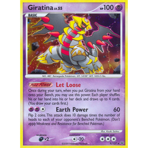 Giratina 9/127 Platinum Base Set Holo Rare Pokemon Card NEAR MINT TCG