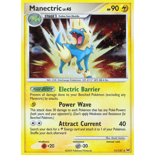 Manectric 11/127 Platinum Base Set Holo Rare Pokemon Card NEAR MINT TCG