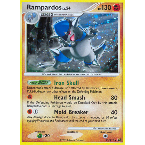 Rampardos 13/127 Platinum Base Set Holo Rare Pokemon Card NEAR MINT TCG