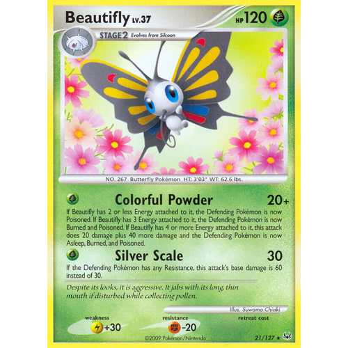 Beautifly 21/127 Platinum Base Set Rare Pokemon Card NEAR MINT TCG