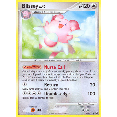 Blissey 22/127 Platinum Base Set Rare Pokemon Card NEAR MINT TCG
