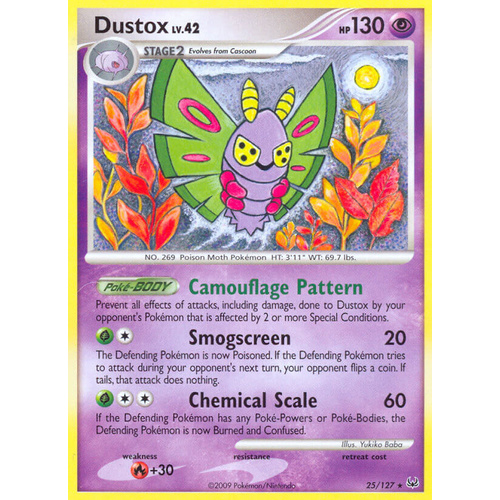 Dustox 25/127 Platinum Base Set Rare Pokemon Card NEAR MINT TCG