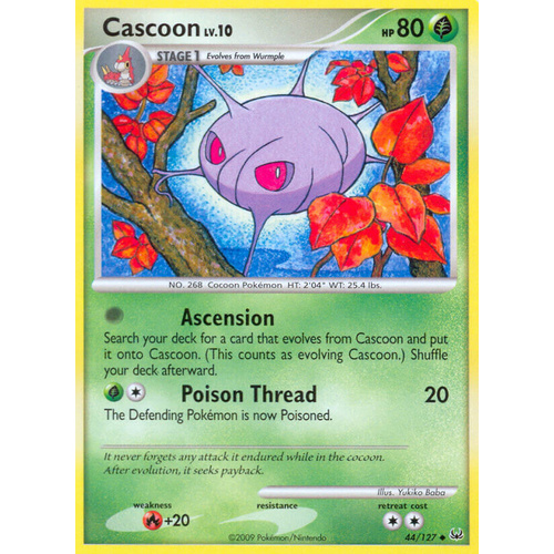 Cascoon 44/127 Platinum Base Set Uncommon Pokemon Card NEAR MINT TCG