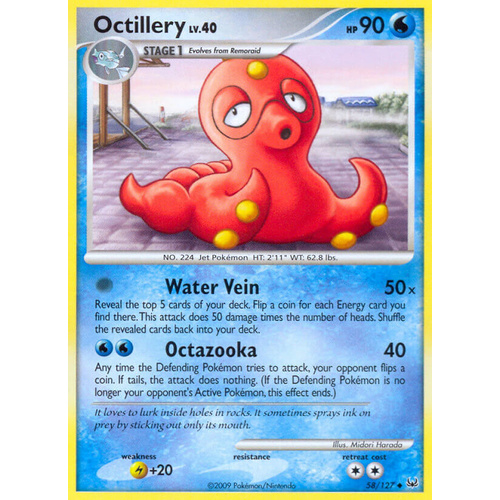 Octillery 58/127 Platinum Base Set Uncommon Pokemon Card NEAR MINT TCG