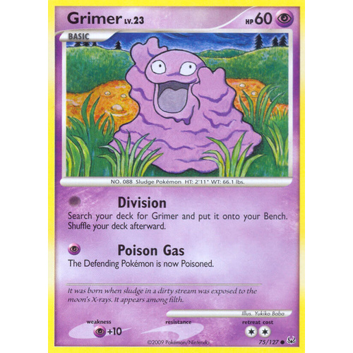 Grimer 75/127 Platinum Base Set Common Pokemon Card NEAR MINT TCG