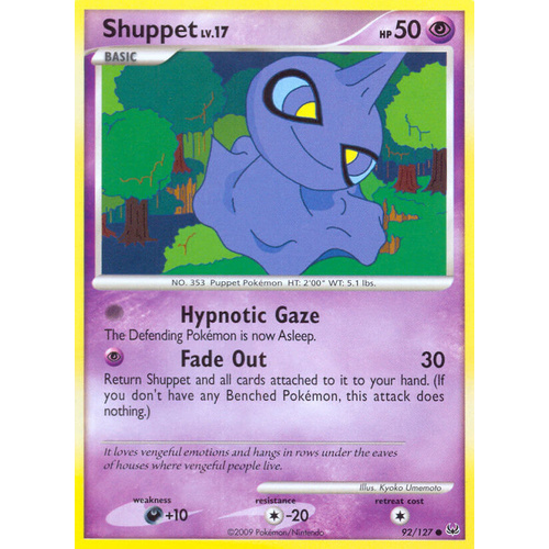 Shuppet 92/127 Platinum Base Set Common Pokemon Card NEAR MINT TCG
