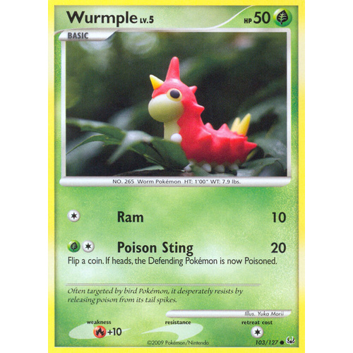 Wurmple 103/127 Platinum Base Set Uncommon Trainer Pokemon Card NEAR MINT TCG