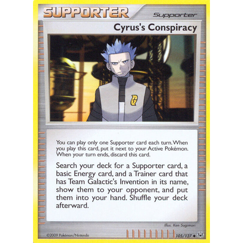 Cyrus's Conspiracy 105/127 Platinum Base Set Uncommon Trainer Pokemon Card NEAR MINT TCG