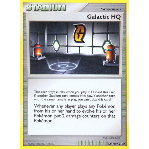 Galactic HQ 106/127 Platinum Base Set Uncommon Trainer Pokemon Card NEAR MINT TCG