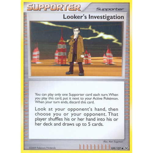 Looker's Investigation 109/127 Platinum Base Set Uncommon Trainer Pokemon Card NEAR MINT TCG