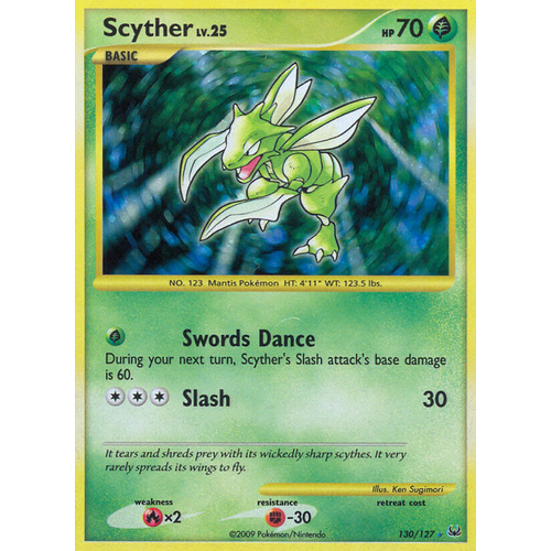 Scyther 130/127 Platinum Base Set Holo Secret Rare Pokemon Card NEAR MINT TCG