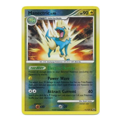 Manectric 11/127 Platinum Base Set Reverse Holo Rare Pokemon Card NEAR MINT TCG