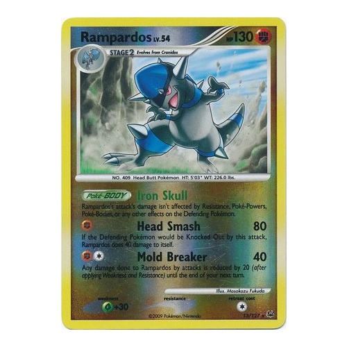 Rampardos 13/127 Platinum Base Set Reverse Holo Rare Pokemon Card NEAR MINT TCG