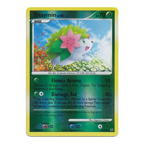 Shaymin 14/127 Platinum Base Set Reverse Holo Rare Pokemon Card NEAR MINT TCG