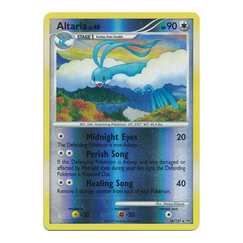 Altaria 18/127 Platinum Base Set Reverse Holo Rare Pokemon Card NEAR MINT TCG