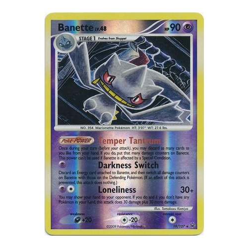 Banette 19/127 Platinum Base Set Reverse Holo Rare Pokemon Card NEAR MINT TCG