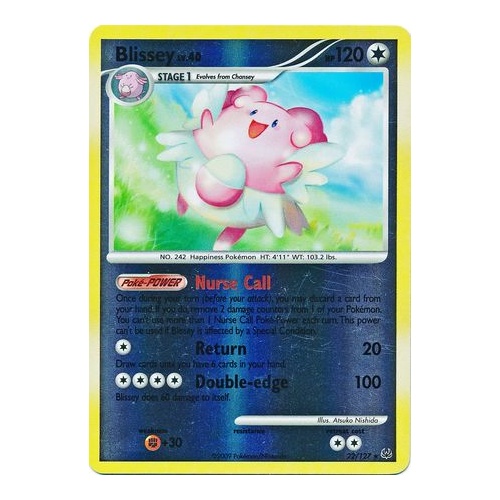 Blissey 22/127 Platinum Base Set Reverse Holo Rare Pokemon Card NEAR MINT TCG