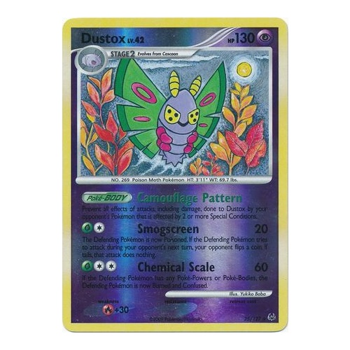 Dustox 25/127 Platinum Base Set Reverse Holo Rare Pokemon Card NEAR MINT TCG